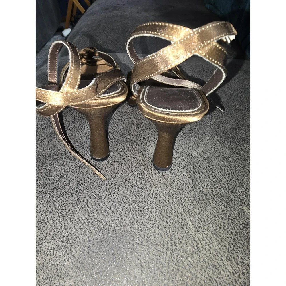 MUDD STRAPPY METALLIC BRONZE SANDALS W/ANKLE STRAP SIZE‎ 10 EUC